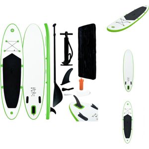 vidaXL Stand Up Paddleboard - Groen/Wit - 360 x 81 x 10 cm - Hogedrukventielen - Inclusief accessoires - SUP board