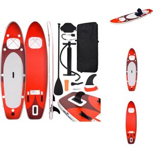vidaXL Opblaasbaar Paddleboard - SUP Set - 300 x 76 x 10 cm - Rood - PVC - SUP board