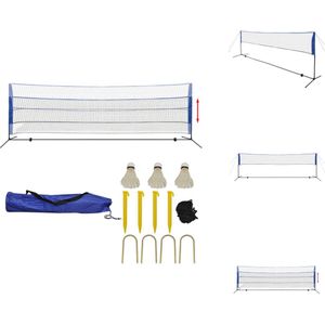 vidaXL Recreatieve Badminton Net Set - 500 x 72 cm - Inclusief accessoires - Badmintonnet