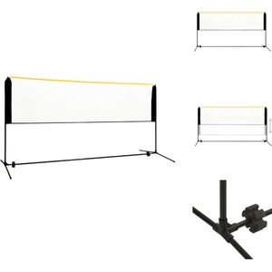 vidaXL Badmintonnet - Buiten - 300x103x(94-158) cm - Stalen frame - Badmintonnet