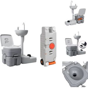 vidaXL Campingset - Campingsets - Kampeerset - Reistoilet Mobieltoilet - Campingtoilet en wasbak met watertank