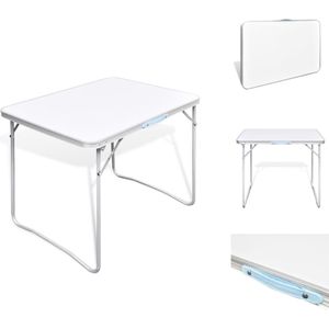 vidaXL Campingtafel - inklapbaar - 80 x 60 x 70 cm - draagvermogen 30-50 kg - aluminium tafelrand - MDF tafelblad - stalen poten - Campingstoelaccessoire