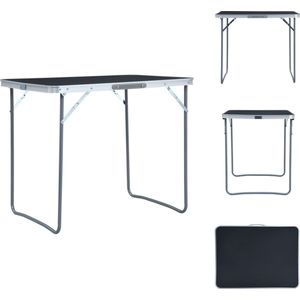 vidaXL Campingtafel - Inklapbaar - 80 x 60 cm - Lichtgewicht - Grijs - Campingstoelaccessoire