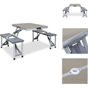 vidaXL Inklapbare picknicktafel - Campingtafelset - 85.5 x 67.5 x 67 cm - Lichtgewicht - Stabiel en duurzaam - Campingstoelaccessoire