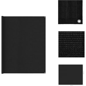 vidaXL Tenttapijt - Zwarte kleur - 250 x 300 cm (B x L) - Gemaakt van 100% HDPE - Weerbestendig en ademend - Met geïntegreerde oogjes - Tenttapijt
