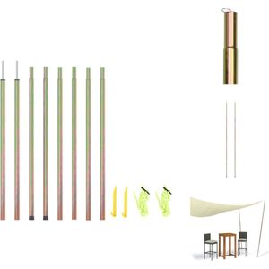 vidaXL Zonneschermstokken - Gegalvaniseerd staal - 250 cm - Stevig en duurzaam - Tentstok