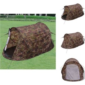 vidaXL Tenten Camouflage - 215 x 125 x 90 cm - 2-persoons - Lichtgewicht - Inclusief opbergtas - 1.3 kg - Tent