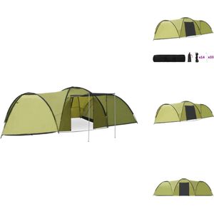 vidaXL Iglotenten - 650 x 240 x 190 cm - Groen - Geschikt voor 8 personen - Tent