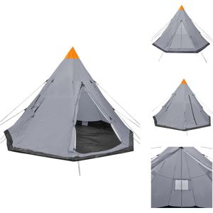 vidaXL Kampeertent - 4-persoons - 300 x 200 cm - Blauw - Tipi-uitstraling - Tent