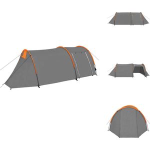 vidaXL Tent - Grijs/Oranje - 410 x 175 x 105 cm - Geschikt voor 4 Personen - Tent