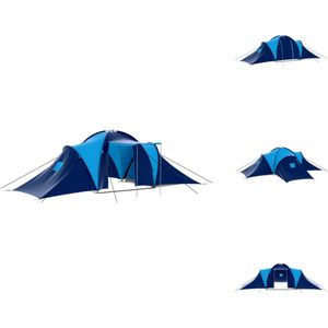 vidaXL Tent - Grote tent - 590x400x185 cm - 9-persoons - ademend - donkerblauw - Tent