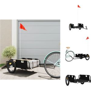vidaXL Fietstrailer - Fietstrailers - Fiets Trailer - Fiets Transportkar - Fietskar oxfordstof en ijzer zwart