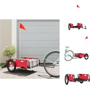 vidaXL Fietstrailer - Fietstrailers - Fiets Trailer - Fiets Transportkar - Fietskar oxfordstof en ijzer rood