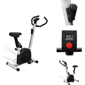 vidaXL Fitnessfiets - Compacte - Robuuste Hometrainer - Verstelbaar Zadel - Anti-slip Pedalen - Afmetingen- 92.5 x 49 x 106 cm - Zwart/Zilver - Hometrainer