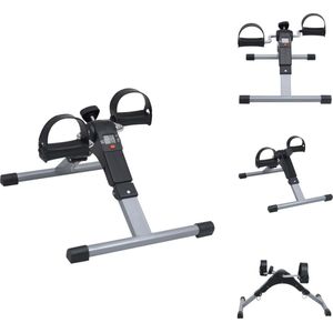 vidaXL Pedaaltrainer - Krachttraining en circulatieverbetering - Staal/Kunststof - 49x37x36 cm - Zwart/Grijs - Hometrainer