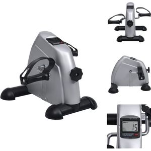 vidaXL Mini Hometrainer - Geschikt voor benen en armen - Compact en lichtgewicht - Verstelbare weerstand - LCD display - Zwart/zilver - 34.5 x 24 x 31cm - Max - 100 kg - Hometrainer