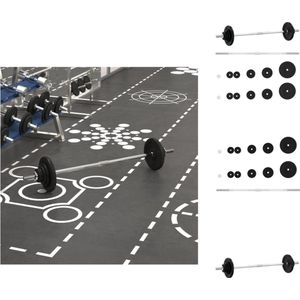 vidaXL Halter - Multifunctioneel - Verchroomd Staal - Gewichtenset - 30 kg - Halterset