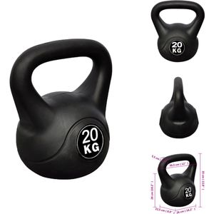 vidaXL Kettlebell Kunststof - 20 kg - Beton met kunststof coating - Halterset