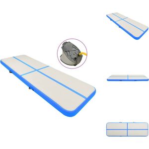 vidaXL Opblaasbare Sportmat - Gymnastiekmat van hoge-dichtheid PVC - 400x100x15cm - Yogamat