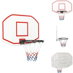 vidaXL Wandgemonteerde Basketbalring - Polyethyleen - Duurzaam - Stalen ring - Nylon net - Binnen en buiten gebruik - Montagehandleiding - Basketbal