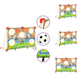 vidaXL Voetbalspeelset - Kinderen - 120 x 51 x 77.5 cm - wit/rood - Voetbaldoel