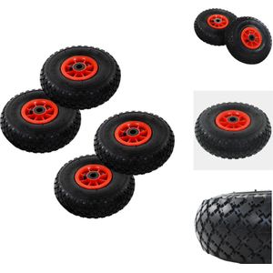 vidaXL Steekwagenwielen - Reservewielen - 245 x 82 mm - Duurzaam rubber - Hogere grip - Kunststof velgen - Universele - Set van 4 - Takel