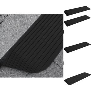 vidaXL Drempelhulp - Drempelhelling - Drempelhellingen - Weghelling - Drempelhulpen 2 st 110x32x3-8 cm rubber