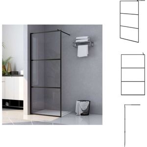 Duschwand für Begehbare Dusche ESG-Klarglas Schwarz 115x195 cm - Duschwand - Duschabtrennung - Begehbarer Dusche - Sicherheitsglas - ESG-Glas