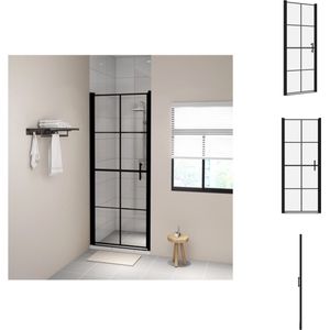 vidaXL Douchedeur 78-81x195 cm - 5 mm glas - verstelbaar profiel - industriële esthetiek - Douchedeur