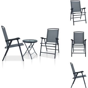vidaXL Bistroset - Bistroset - Balkonset - Balkonsets - 3-delige Bistroset staal grijs