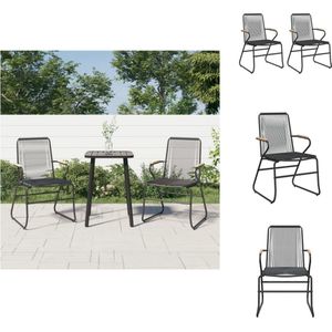 vidaXL Tuinstoel - PVC-rattan - Stalen frame - Comfortabel zitten - 58x59x85.5cm - Set van 2 - Tuinstoel