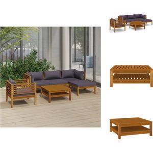 Vidaxl - Gartenmöbel-Sets - Living 6-tlg. Garten-Lounge-Set mit Auflage Massivholz Akazie - Grau
