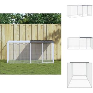 vidaXL Kippenhok Antraciet Gegalvaniseerd Staal 203 x 98 x 90 cm - Ruim en Stevig - Hok