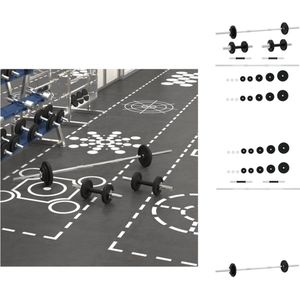vidaXL Halterset - 30 kg - Verchroomd Staal - Multifunctioneel - Duurzaam - 2 x 5 kg - 2 x 2 kg - 2 x 1 kg - 4 x 0.5 kg - Zwart - Met Stervergrendeling - Halterset