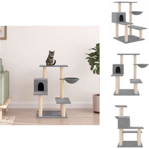 vidaXL Krabpaal - Krabpalen - Kattenpaal - - Kattenmeubel met sisal krabpalen 82-5 cm lichtgrijs