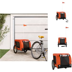 vidaXL Fietskar Honden - Oranje/Zwart - 136 x 69 x 73.5 cm - Duurzaam frame - Draagtas