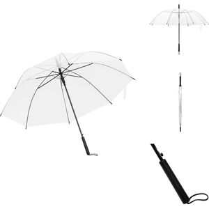 vidaXL Transparante POE Steelparaplu - 107 cm - Lichtgewicht - Paraplu