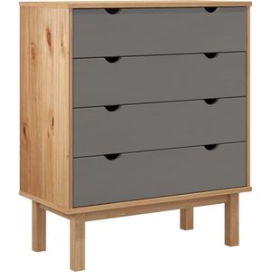 vidaXL OTTA Houten Ladekast - 76.5 x 39.5 x 90 cm - Massief Grenenhout - 4 Lades - Commode