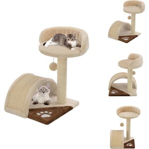 vidaXL Kattenkrabpaal - 30 x 30 x 40 cm - Beige/Bruin/Zwart - Krabpaal