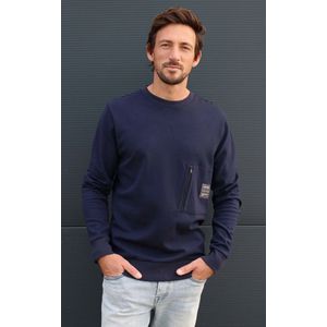Kultivate - Bryan - Sweatshirt - Blauw - 38% Katoen 25% Modal 32% Polyester 5% Elastaan