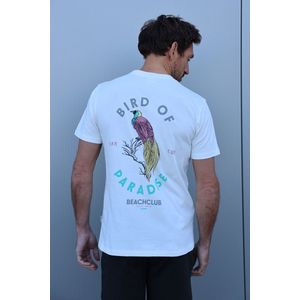 T-shirt - Bird - Wit - Regular Fit - Korte Mouwen