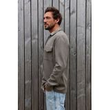 Kultivate - Casual Shirt - Bruin - Luxury Zip - Lange Mouwen