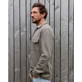 Kultivate - Casual Shirt - Bruin - Luxury Zip - Lange Mouwen