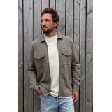 Kultivate - Casual Shirt - Bruin - Luxury Zip - Lange Mouwen