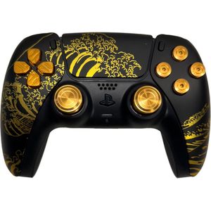 Clever - PS5 Custom Golden Kanagawa Wave - Gamecontroller - Goud