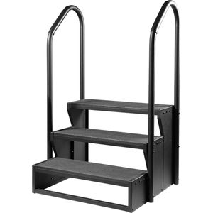 W'eau - Spa Trap Antislip - Zwart - Hout-Kunststof - Met Leuning