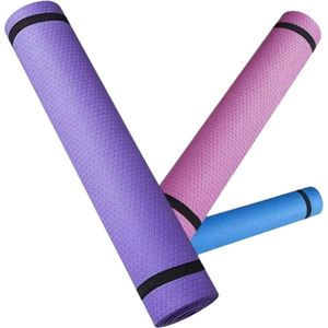 Yogamat - Kleur: Roze - Anti-Slip - 6 mm Dik - Fitnessmat - Sportmat - Pilates Mat - Mat voor Sport - Draagbaar