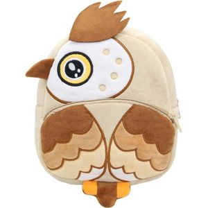 BoefieBoef Bos Uil Kinder Rugzak - Zacht Pluche Peuter-Kleuter Dieren Rugtas - Lengte 80-120 cm 0-5 jaar - Ergonomisch & Wasbaar - Baby Backpack - Jongen of Meisje - Cadeau Verjaardag, Sinterklaas & Kerst - Gymtas, Schooltas, Boekentas & BSO - Bruin