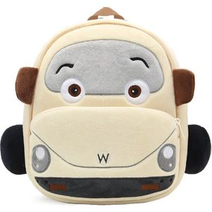 BoefieBoef Beetle Peuter/Kleuter Rugtas - Avontuurlijke Kinder Autorugzak 0-6 Jaar | 100% Eco-Vriendelijke Baby Backpack Voertuigen - Wit Kever