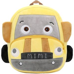 BoefieBoef Mini Cooper Peuter/Kleuter Rugtas - Avontuurlijke Kinder Autorugzak 0-6 Jaar | 100% Eco-Vriendelijke Baby Backpack Voertuigen - Geel